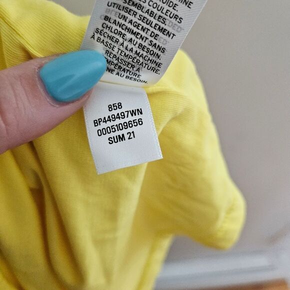 BP Tube Top Crop Strapless Solid Yellow Casual Summer Plus Vacation Neutral - Picture 8 of 10